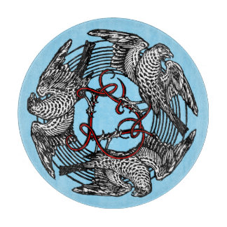 Planche À Découper Antique Bookplate Trois Hawks William de Morgan