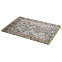 Planche à découper antique de carte du monde