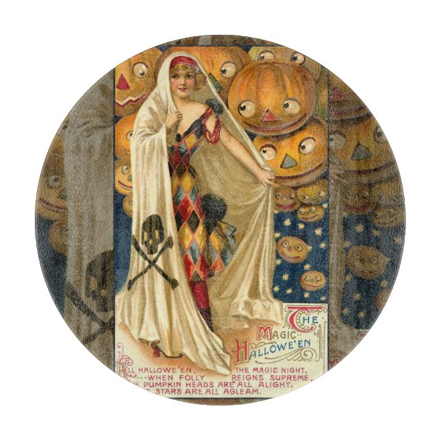 Planche À Découper Antique Halloween Jack-o'-lantern Costume Femme (Devant)