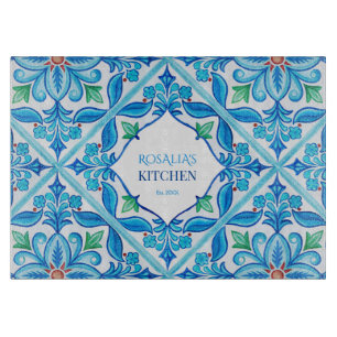 Planche À Découper Aqua Blue Talavera cadeaux monogrammed customisé