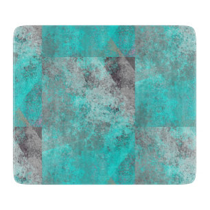 Planche À Découper Aqua Blue Turquoise et gris dévêtu