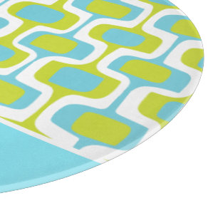 Planche À Découper Aqua Lime White Mid Century Mod Retro Patter