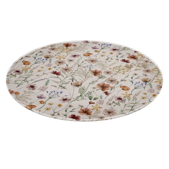 Planche À Découper Aquarelle Boho motif floral (Coin)