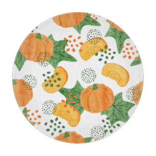 Planche À Découper Aquarelle Citrouille Végétal : Orange sans fil