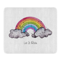 Aquarelle Cute Arc-En-Ciel Et Nuages