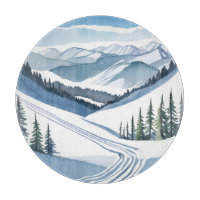 Aquarelle de montagne de ski