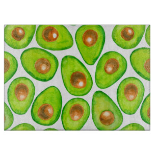 Planche À Découper Aquarelle en tranches d'Avocado