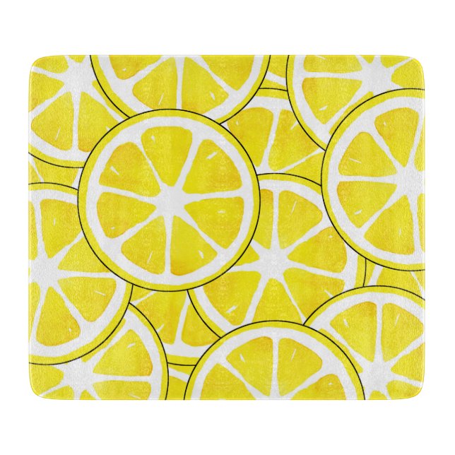 Planche À Découper Aquarelle et tranches de citron en stylet (Devant)