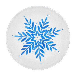 Planche À Découper Aquarelle Flèche de neige bleu