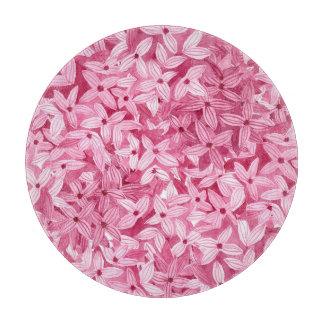 Planche À Découper Aquarelle fleurs lilas : arrière - plan rose