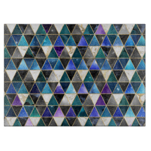 Planche À Découper Aquarelle isométrique avec galaxie dorée et marbré