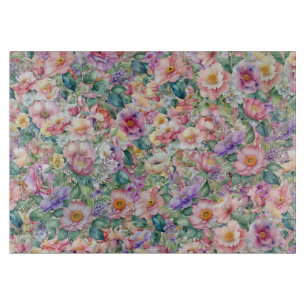 Planche À Découper Aquarelle motif floral, Arrière - plan floral
