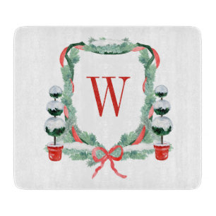 Planche À Découper Aquarelle Noël Topio Cimier Monogramme