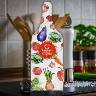 Planche À Découper Aquarelle personnalisée Légumes Cuisine