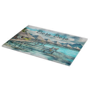 Planche À Découper Aquarelle Polynésie française Bora Bora Serenity  