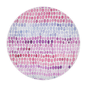 Planche À Découper Aquarelle rayée : Polka gris rose