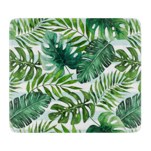 Planche À Découper Aquarelle Tropical Feuille Vert Moderne