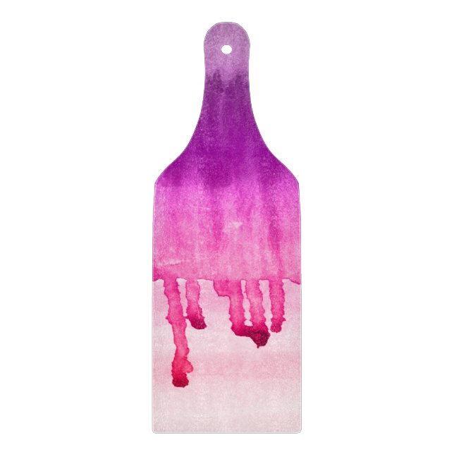 Planche À Découper Aquarelle violet rose tendance Ombre Abstrait (Devant)