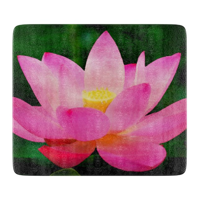 Planche À Découper Aquarelle vive de fleur de Lotus (Devant)