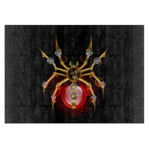 Planche À Découper Araignée en vapeur noire