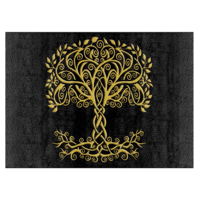 Planche À Découper Arbre Celtique Jaune (Devant)