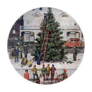 Planche À Découper Arbre dans le Carré de ville