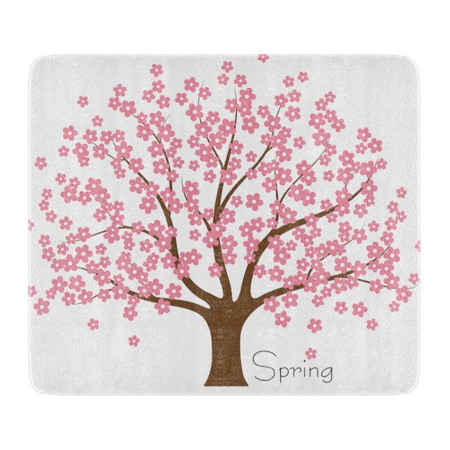 Planche À Découper Arbre de fleurs de printemps (Devant)