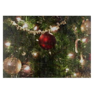 Planche À Découper Arbre de Noël I Vacances Plutôt vert et rouge