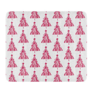 Planche À Découper Arbre de Noël rose pour les fêtes de fin d'année