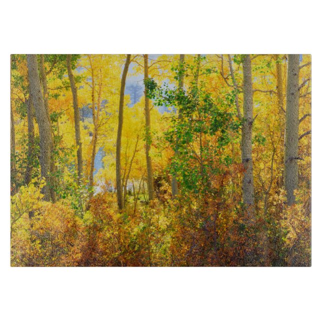 Planche À Découper Arbres d'Aspe en automne | Montagnes de Sierra Nev (Devant)