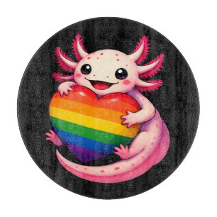 Planche À Découper Arc-en-ciel Axolotl Cœur Fierté Amphibien
