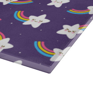 Planche À Découper Arc-en-ciel Stars Découpe en verre