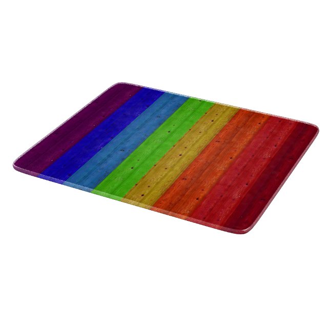 Planche À Découper Arc-en-ciel sur le bois (Coin)