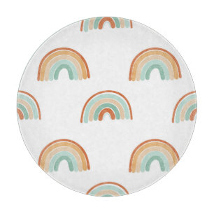 Planche À Découper Arcs-en-ciel dessinés à la main : motif pastel san