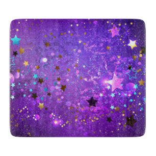 Planche À Découper Arrière - plan de feuille violet avec étoiles