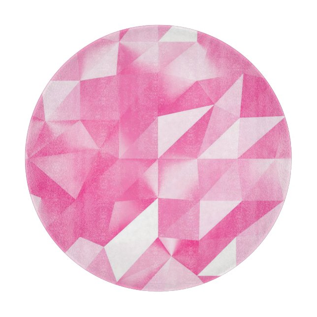 Planche À Découper Arrière - plan en polygone rose : rendu 3D abstrai (Devant)