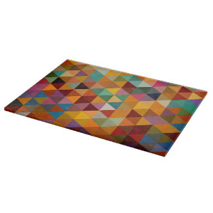 Planche À Découper Arrière - plan Motif Vintage Triangles.