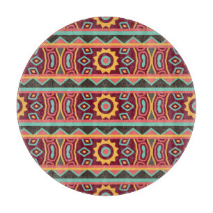 Planche À Découper Arrière - plan noir : Aztèque ethnique sans coutur