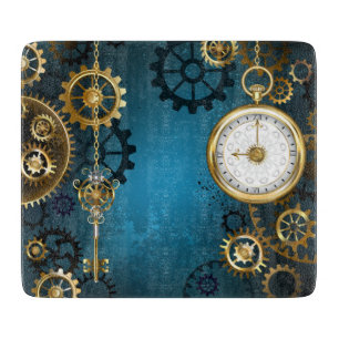 Planche À Découper Arrière - plan turquoise à vapeur avec Gears