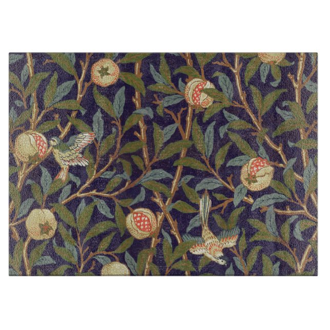 Planche À Découper Art de cru d'oiseau et de grenade de William (Devant)