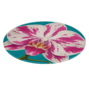 Planche À Découper Art de fleurs tropicales peintes