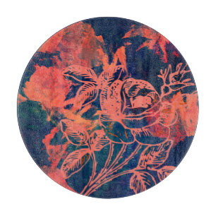 Planche À Découper Art de rose rouge abstraite