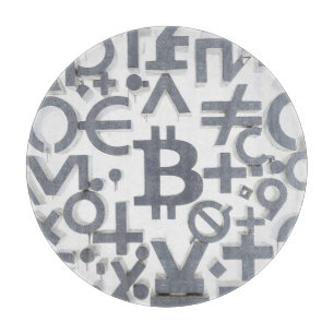 Planche À Découper Art de rue Bitcoin (Peinture blanche n° 6)