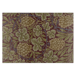 Planche À Découper Art de vigne rouge vert William Morris