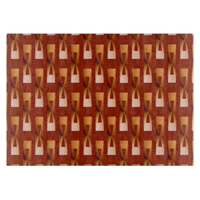 Planche À Découper Art Déco Géométrique métallique - Cuivre et rouill (Devant)