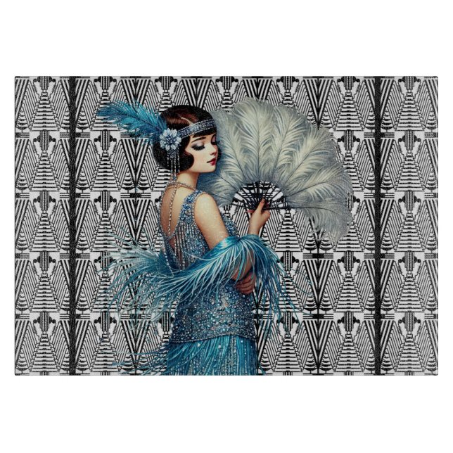 Planche à découper Art Déco Moderne Flapper (Devant)