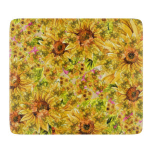 Planche À Découper Art des tournesols vintages