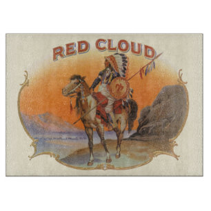 Planche À Découper Art d'étiquette de cigare vintage, Indien Red Clou