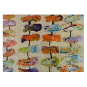 Planche À Découper art d'original du panneau 8x11 de taille du verre