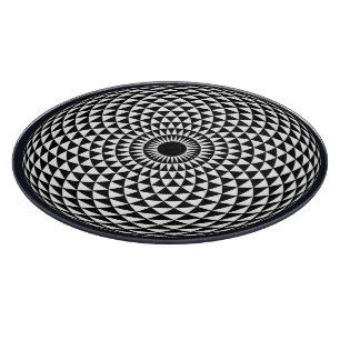 Planche À Découper Art géométrique mandala blanc gris foncé spirituel